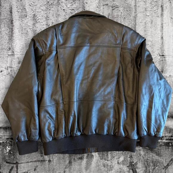 Burk’s Bay Genuine Leather NRA Life Member Bomber Jacket – Size Large - Picture 4 of 6